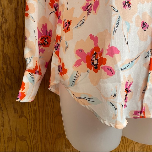 Banana Republic Dhillon Classic Fit Petite Multi Coloured Floral Blouse XXS/TTP - Picture 5 of 13